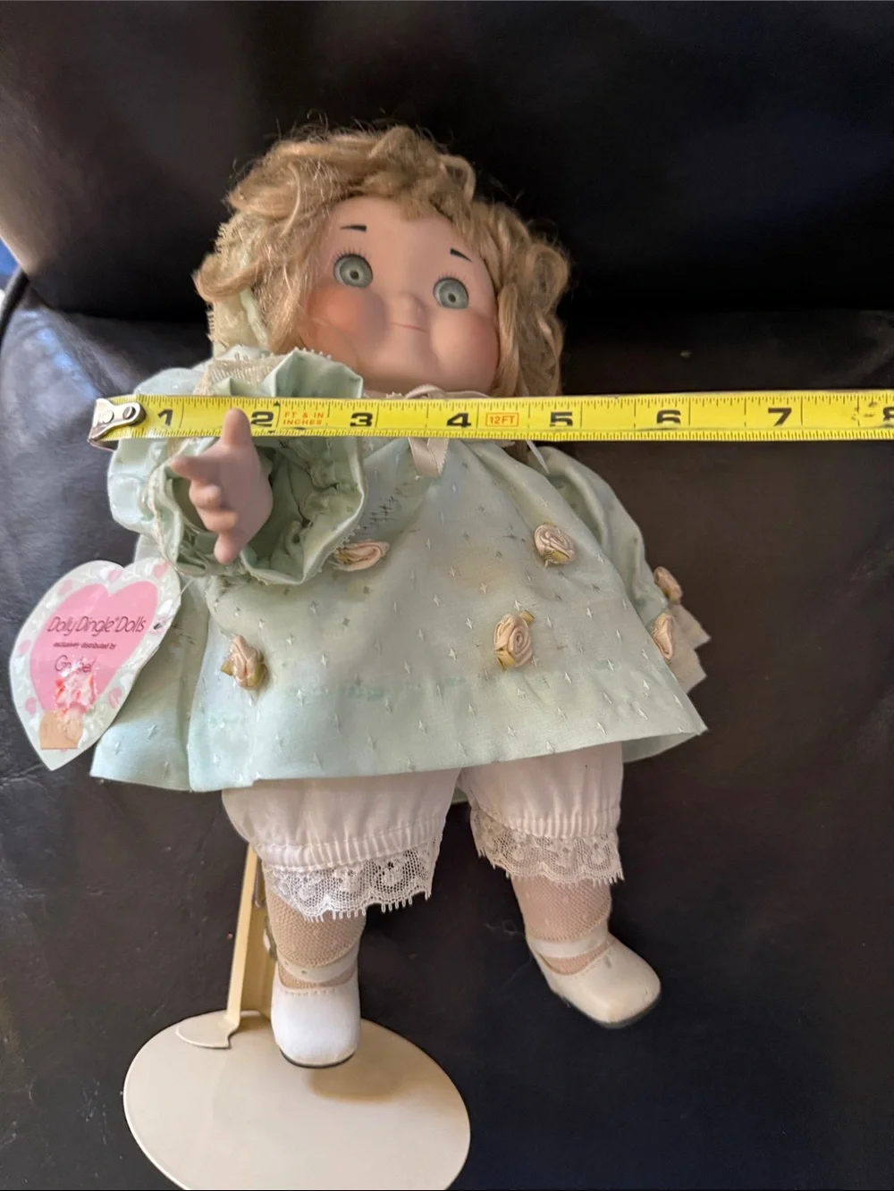 Goebel Collector Porcelain Doll Dolly Dingle Musical with Tag & a Stand 1989